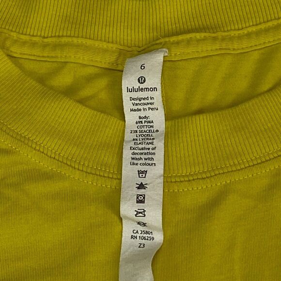 Lululemon Tank Womens 6 Lime Green Pima Cotton Gym Training Workout Crew Neck - Picture 8 of 11